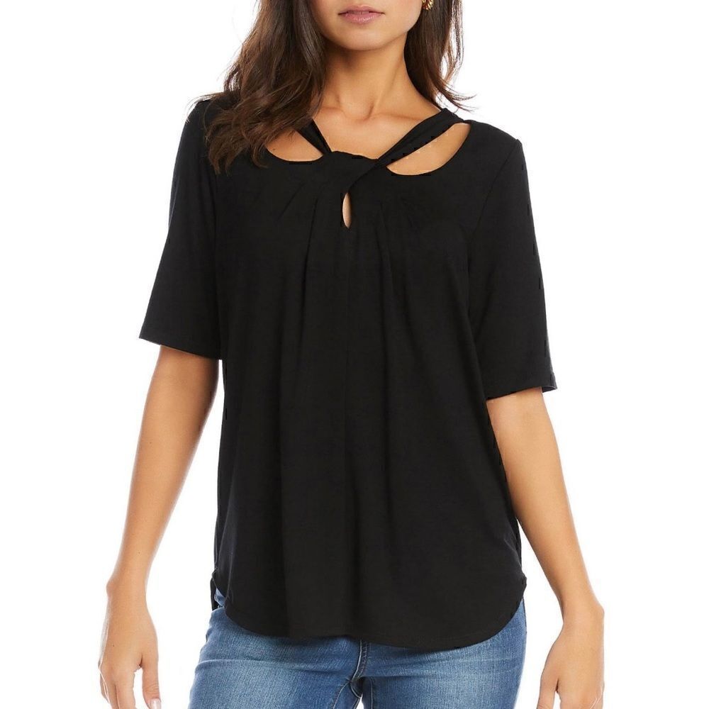 Karen Kane Black cut out Top size small NWT